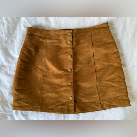 Old Navy Dresses & Skirts - Old Navy Brown Faux Suede Skirt size 10